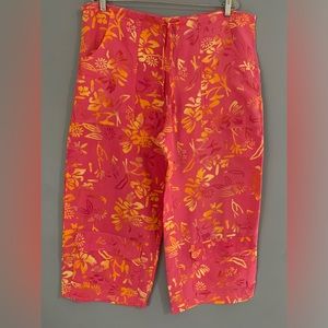 Beach Pants Resort Vacation Loose Relaxed Drawstring Size Med 100% Rayon…